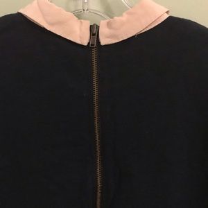 Jcrew. Navy and pink Peter Pan collared shirt. Xs